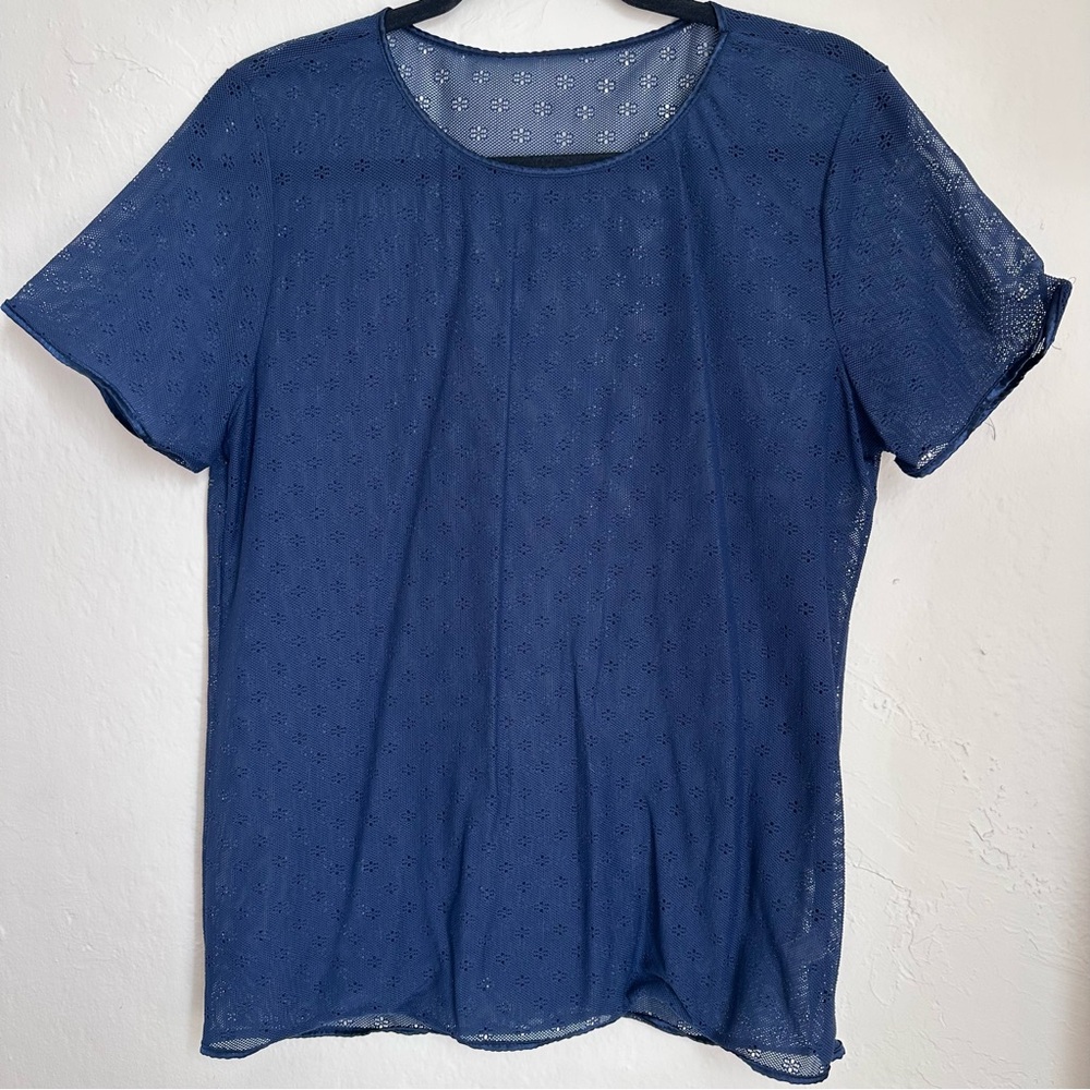 American Apparel Navy Blue Lace Blouse Size M/L
